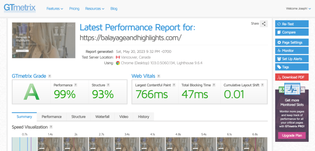 balayage and highlights - GTMetrix